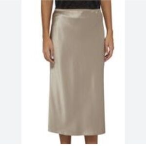 High Waist Midi Skirt Solid Satin Elegant Skirts